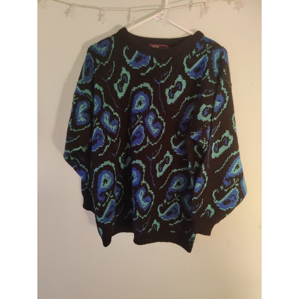 Vintage Stitch By Stitch Women's Small Paisley Knit Sweater